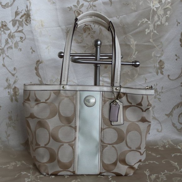Coach Handbags - Coach Vintage Signature Stripe Tote F21950